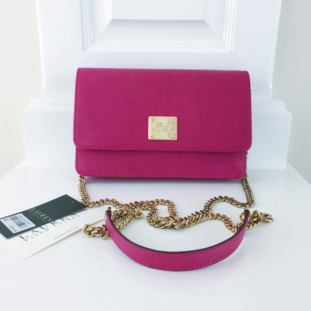 NWT Ralph Lauren Newbury Leather Mini Crossbody